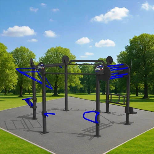 Structure hexagonale de gymnastique suédoise - CH51 | Street Workout - Vue extérieure