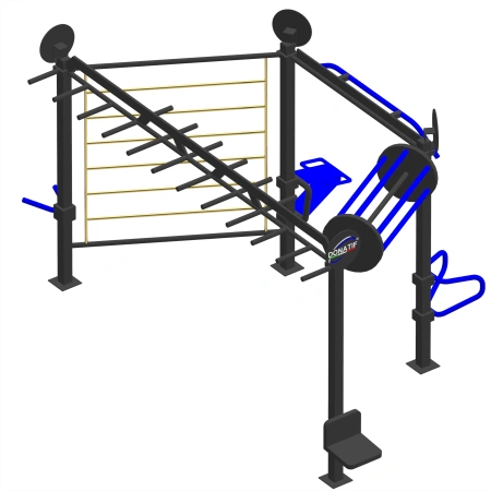 Structure avec escalier vertical - CH53 | Gymnastique suédoise - Vue de face