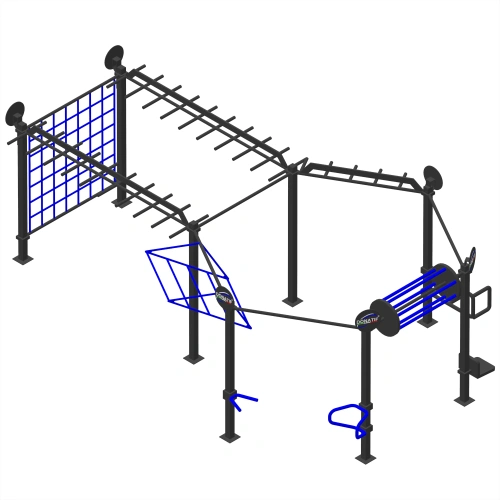 Calisthenics Gestell mit Rolle - CH54 | Street Workout - Gesamtansicht