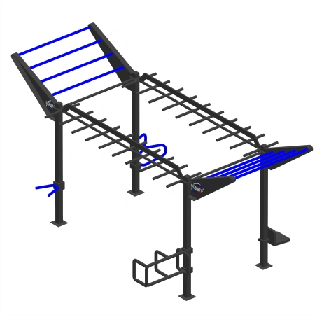 Struttura con Barre Orizzontali - CH55 | Parco Outdoor - Visuale Completa