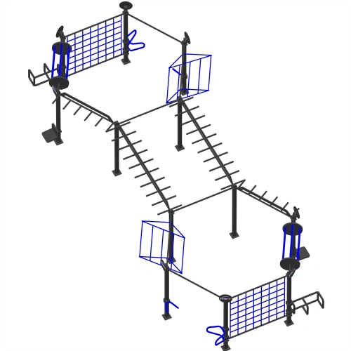 Structure de gymnastique suédoise à plusieurs échelles - CH56 | Extérieur - Vue totale