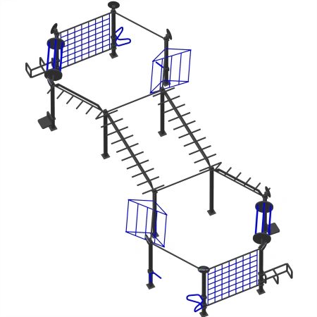 Structure de gymnastique suédoise à plusieurs échelles - CH56 | Extérieur - Vue totale