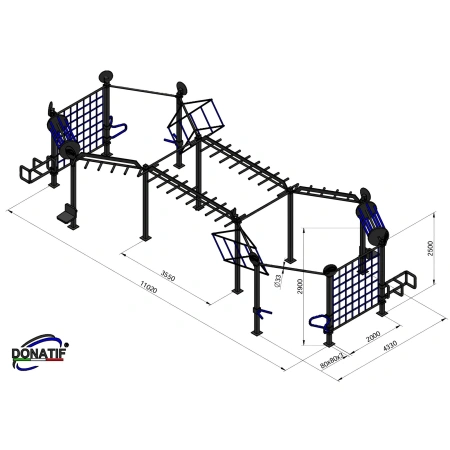 Struttura Calisthenics con Scale Multiple - CH56 | Outdoor - Misure