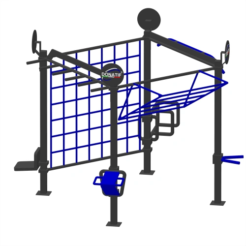 Estructura con barras de dominadas - CH57 | Calistenia - Vista frontal