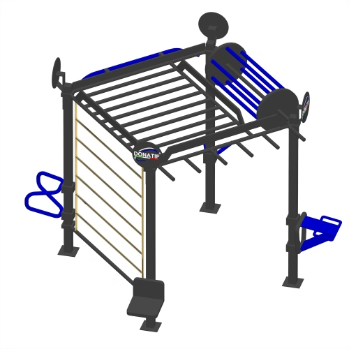 Estructura de calistenia multiusuario - CH58 | Street Workout - Vista lateral