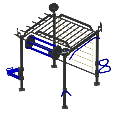 Structure de gymnastique suédoise multi-utilisateurs - CH58 | Street Workout - Vue de face