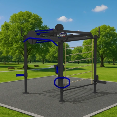 Structure de gymnastique suédoise multi-utilisateurs - CH58 | Street Workout - Vue extérieure