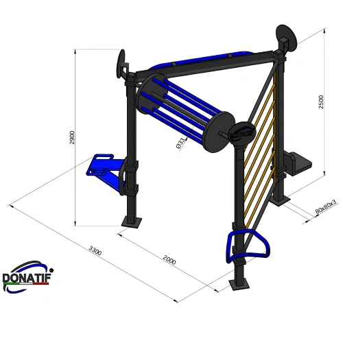 Struttura Calisthenics Triangolare - CH59 | Street Workout - Misure