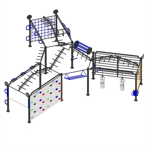 Struttura con Parete da Arrampicata - CH62 | Calisthenics - Visuale Completa