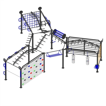 Estructura con rocódromo - CH62 | Calistenia - Vista completa