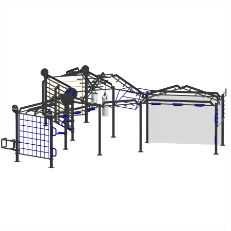 Structure avec mur d’escalade - CH62 | Gymnastique suédoise - Vue de face