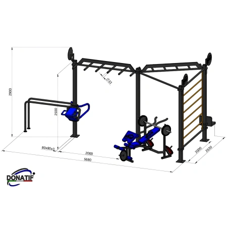 Struttura Calisthenics Multidisciplinare - CH63 | Outdoor - Misure