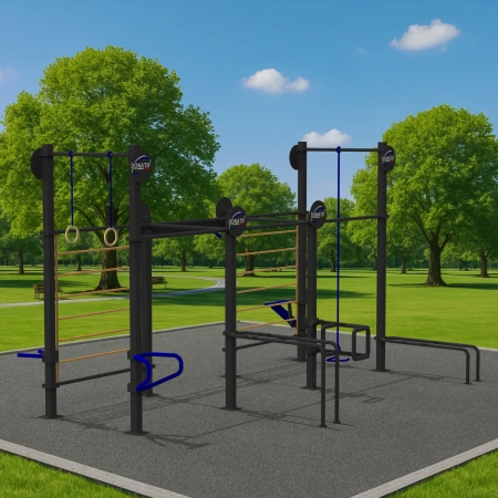 Struttura Outdoor in Acciaio Zincato - CH64 | Calisthenics - Visuale all'Aperto