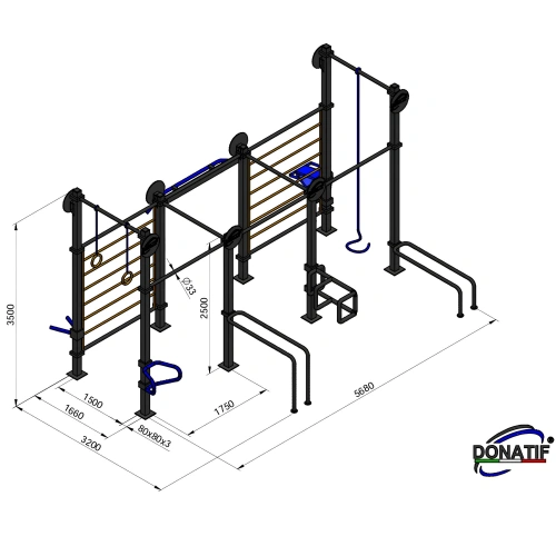 Struttura Outdoor in Acciaio Zincato - CH64 | Calisthenics - Misure