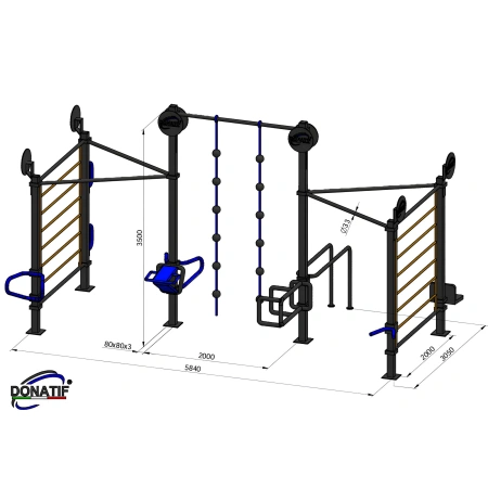 Estructura de respaldo doble - CH65 | Street Workout - Medidas