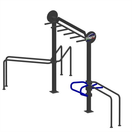Calisthenics Rahmen mit parallelen Stangen - CH66 | Outdoor-Park - Seitenansicht