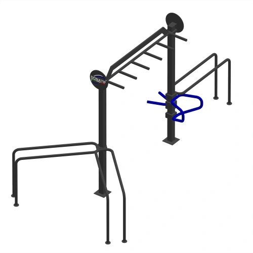Calisthenics Rahmen mit parallelen Stangen - CH66 | Outdoor-Park - Gesamtansicht