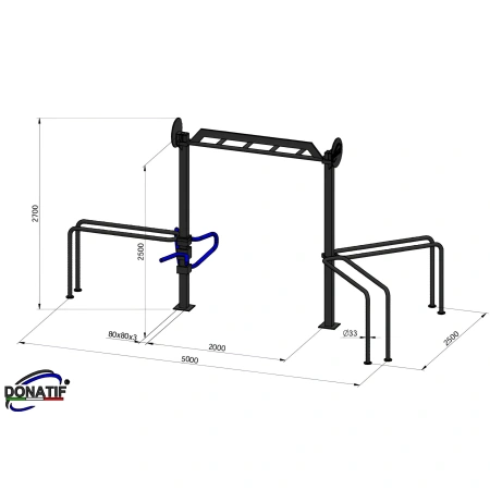 Struttura Calisthenics con Parallele - CH66 | Parco Outdoor - Misure
