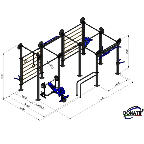 Struttura per Percorsi Calisthenics - CH68 | Street Workout - Misure