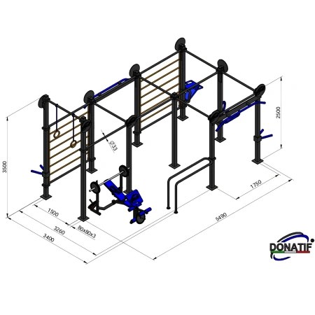 Struttura per Percorsi Calisthenics - CH68 | Street Workout - Misure
