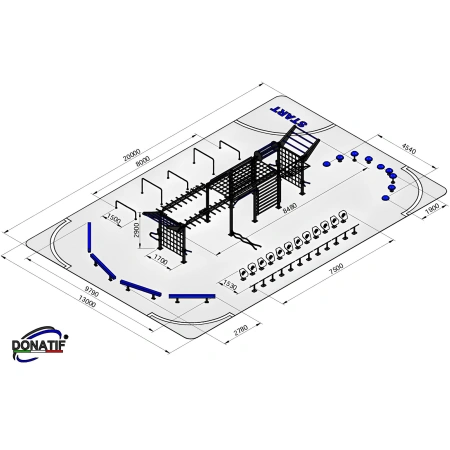 Struttura con Parallele Basse e Alte - CH74 | Professionale - Misure
