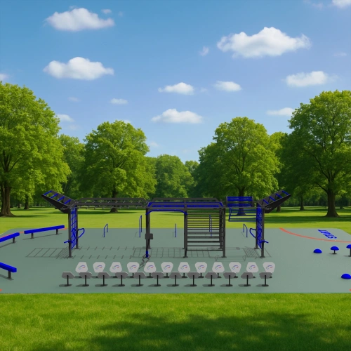 Structure with Low and High Parallel Bars - CH74 | Professional - Outdoor View