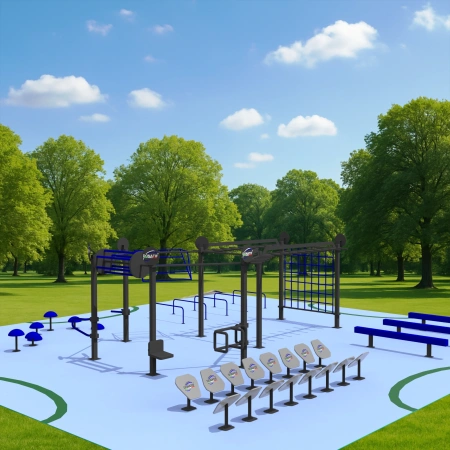 Estructura del área de fitness al aire libre - CH75 | Street Workout - Vista al aire libre