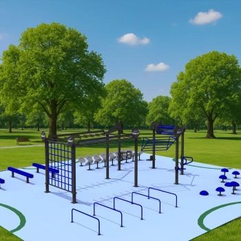 Outdoor Fitness Area Structure - CH75 | Street Workout - Total View 2