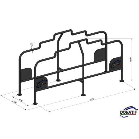 Barras paralelas de calistenia multinivel - CH81 | Street Workout - Medidas