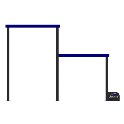 Ostacolo a Doppia Barra per Calisthenics - CH83 | Outdoor - Visuale Frontale