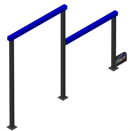 Ostacolo a Doppia Barra per Calisthenics - CH83 | Outdoor - Visuale Laterale