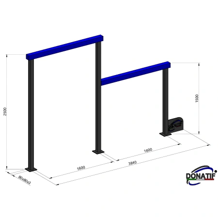 Ostacolo a Doppia Barra per Calisthenics - CH83 | Outdoor - Misure