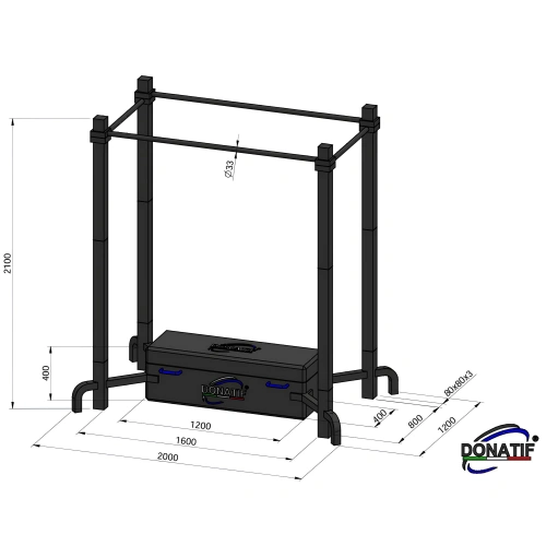 Struttura con Box Personalizzabile - CH87 | Calisthenics - Misure
