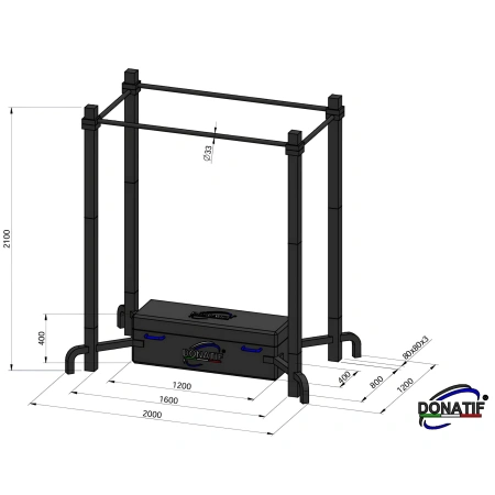 Estructura con caja personalizable - CH87 | Calistenia - Medidas