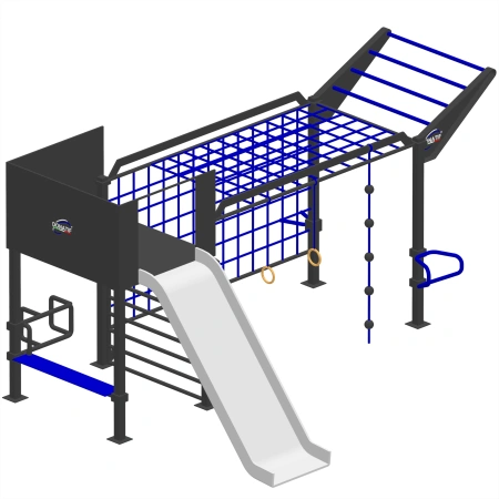 Calisthenics Struktur mit Rutsche - CH88 | Outdoor-Park - Vollansicht