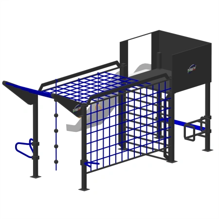 Struttura Calisthenics con Scivolo - CH88 | Parco Outdoor - Visuale Laterale