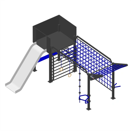 Estructura de calistenia con corredera - CH88 | Parque al aire libre - Vista frontal