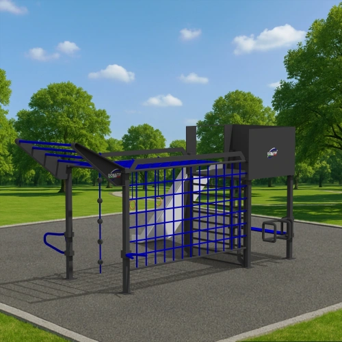 Struttura Calisthenics con Scivolo - CH88 | Parco Outdoor - Visuale all'Aperto