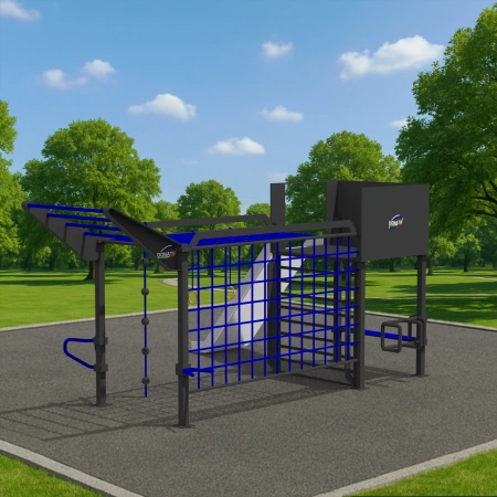 Struttura Calisthenics con Scivolo - CH88 | Parco Outdoor - Visuale all'Aperto