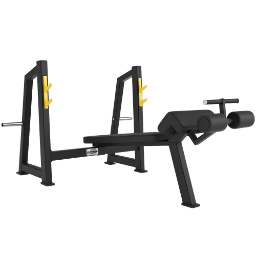 Banc plat avec supports d’haltères | Powerlifting - Vue latérale