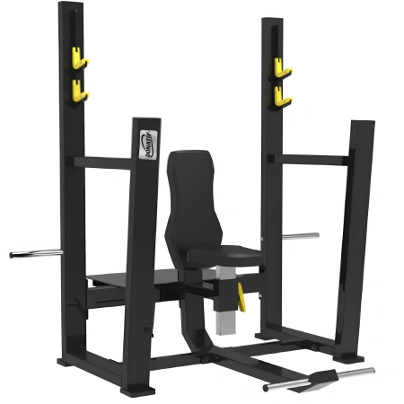 Olympic Seated Bench with Disc Holder | Professional - Side View