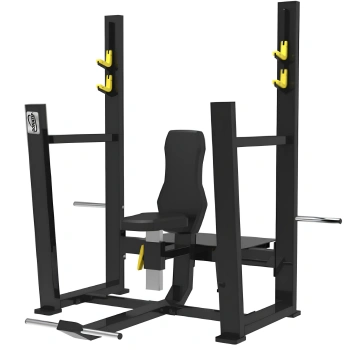 Olympic Seated Bench with Disc Holder | Professional - Full View