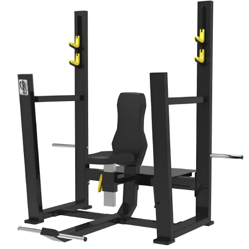 Olympic Seated Bench with Disc Holder | Professional - Full View