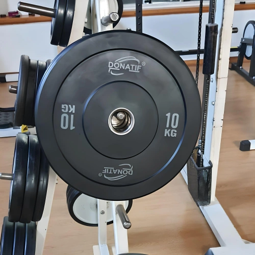 Pare-chocs 10 kg - Trou olympique 50 mm | Anneau en acier - Pare-chocs visuel avec porte-bagages