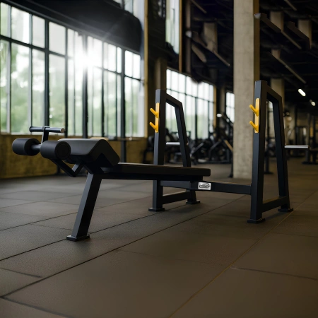 Flache Bank mit Langhantelstützen | Powerlifting - Verwendung