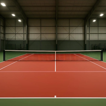 Revêtement de sol en PVC pour le tennis - Épaisseur 4,5 mm | Intérieur - Vue sur le terrain