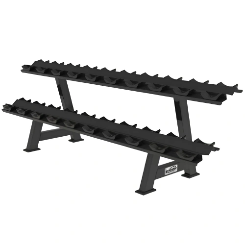 Dumbbell rack - 2 shelves | 10 pairs - Side View