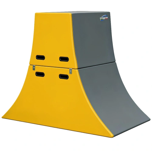 Obstáculo de entrenamiento de parkour de pared deformada - PK28 - Vista completa