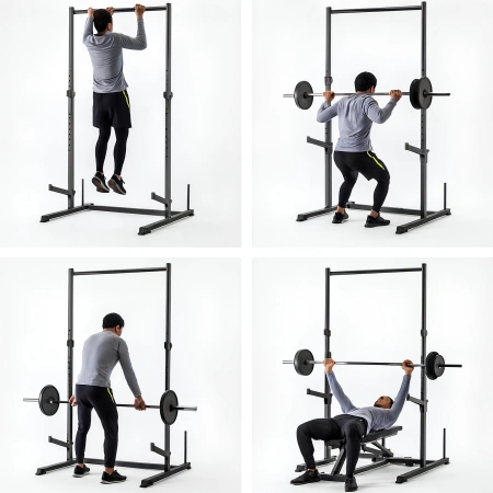 Medio Rack con Barra de Dominadas | Altura ajustable - demostración de uso
