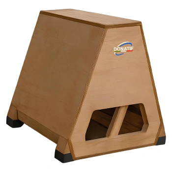 Wooden Single Barrier for Parkour - PK32 | Trapezoid Box - Full View